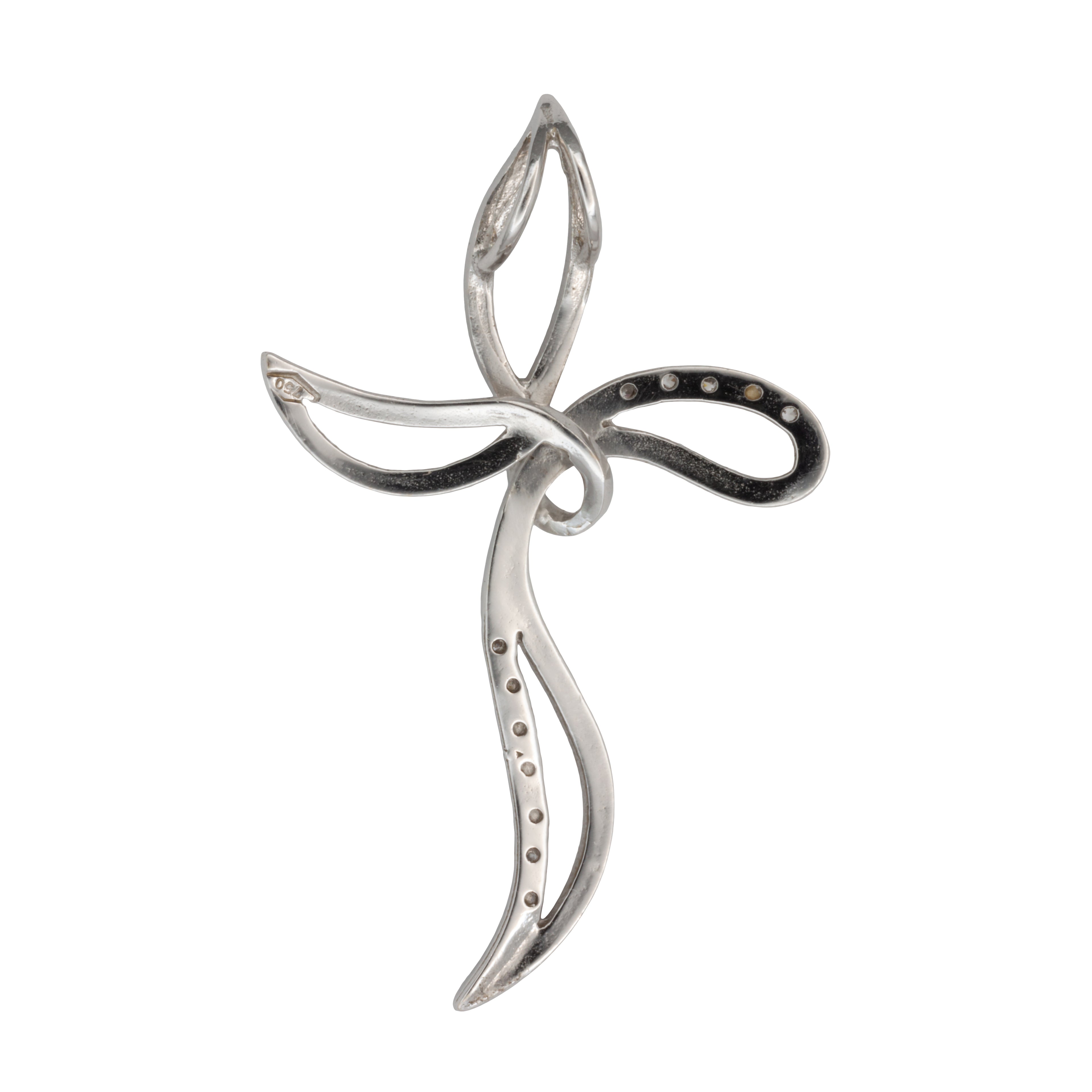 A 9ct white gold cubic zirconia cross pendant