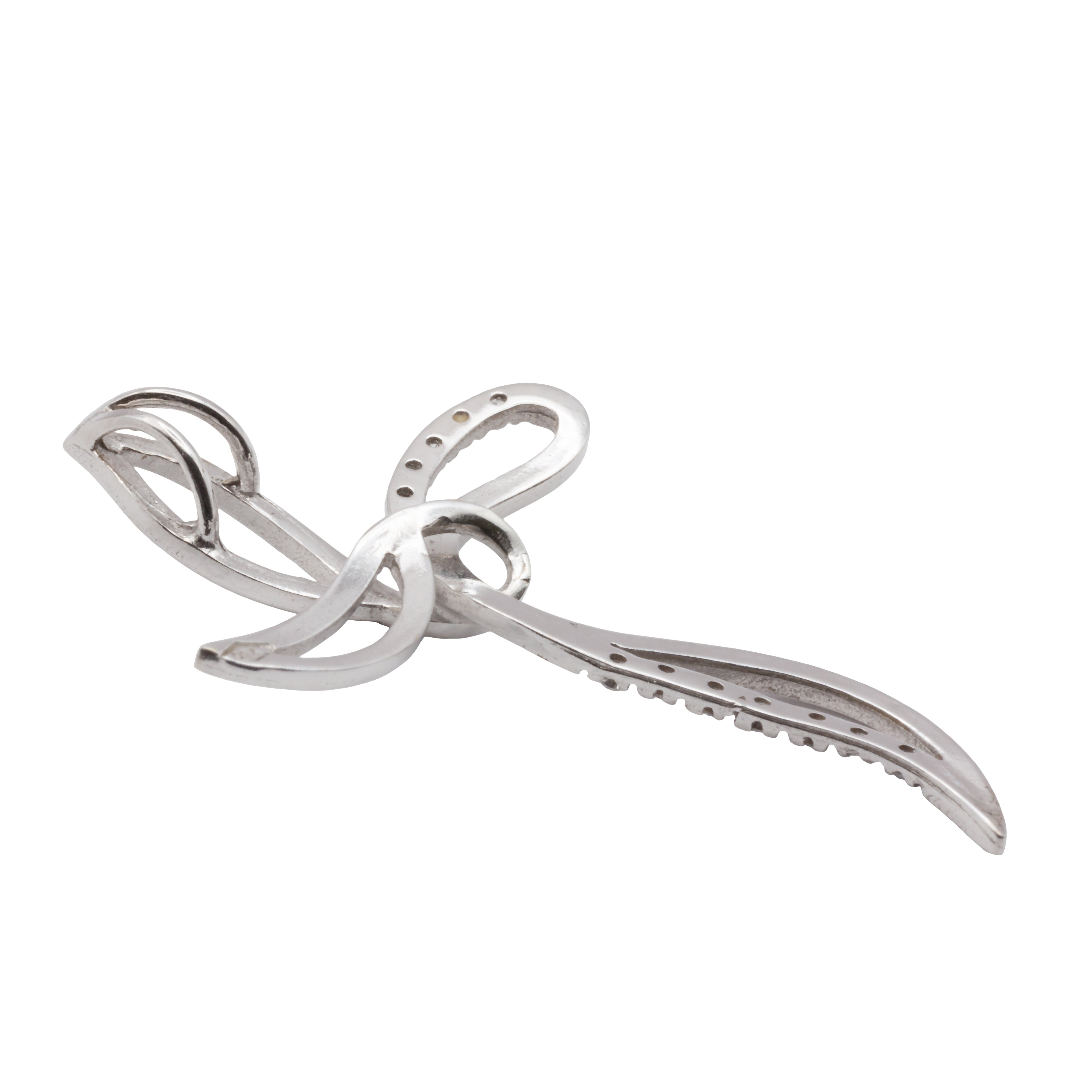 A 9ct white gold cubic zirconia cross pendant
