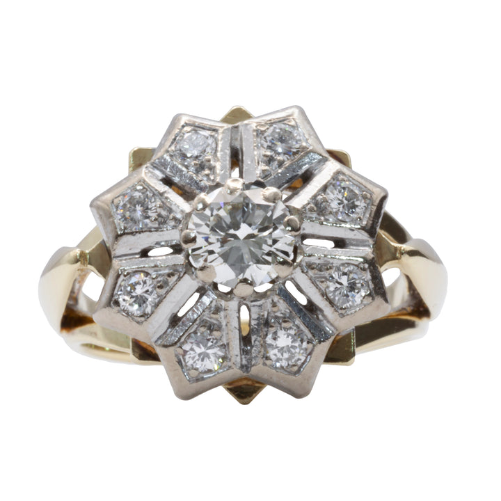 A 14ct gold diamond cluster ring