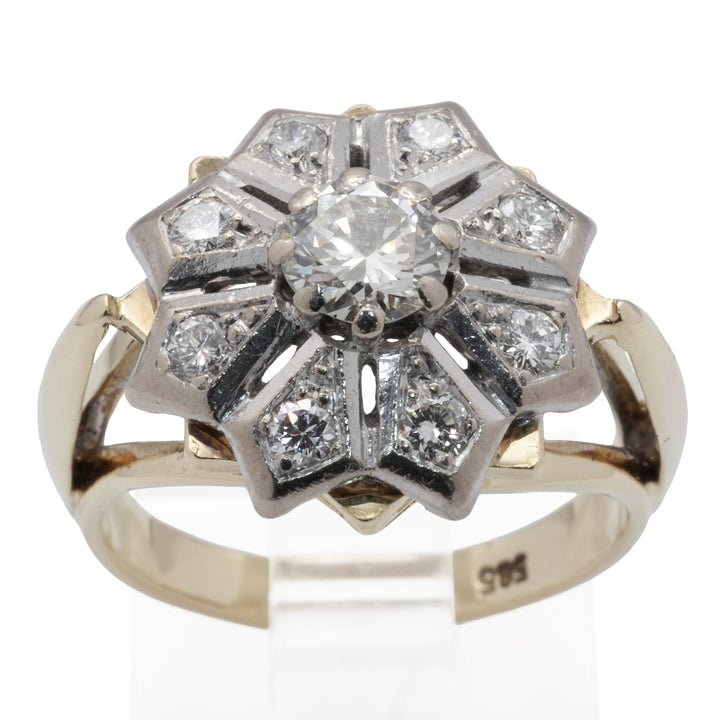 A 14ct gold diamond cluster ring