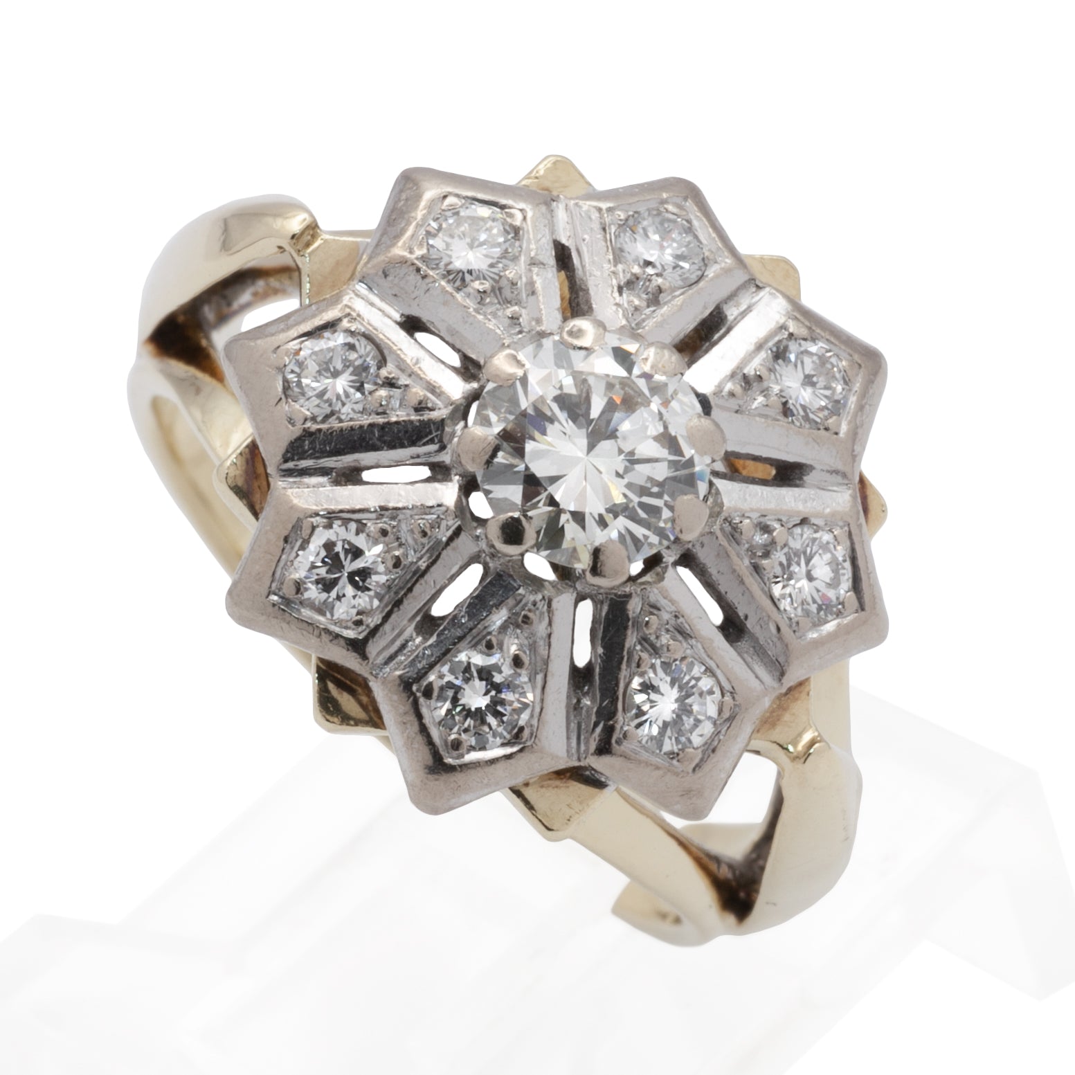 A 14ct gold diamond cluster ring