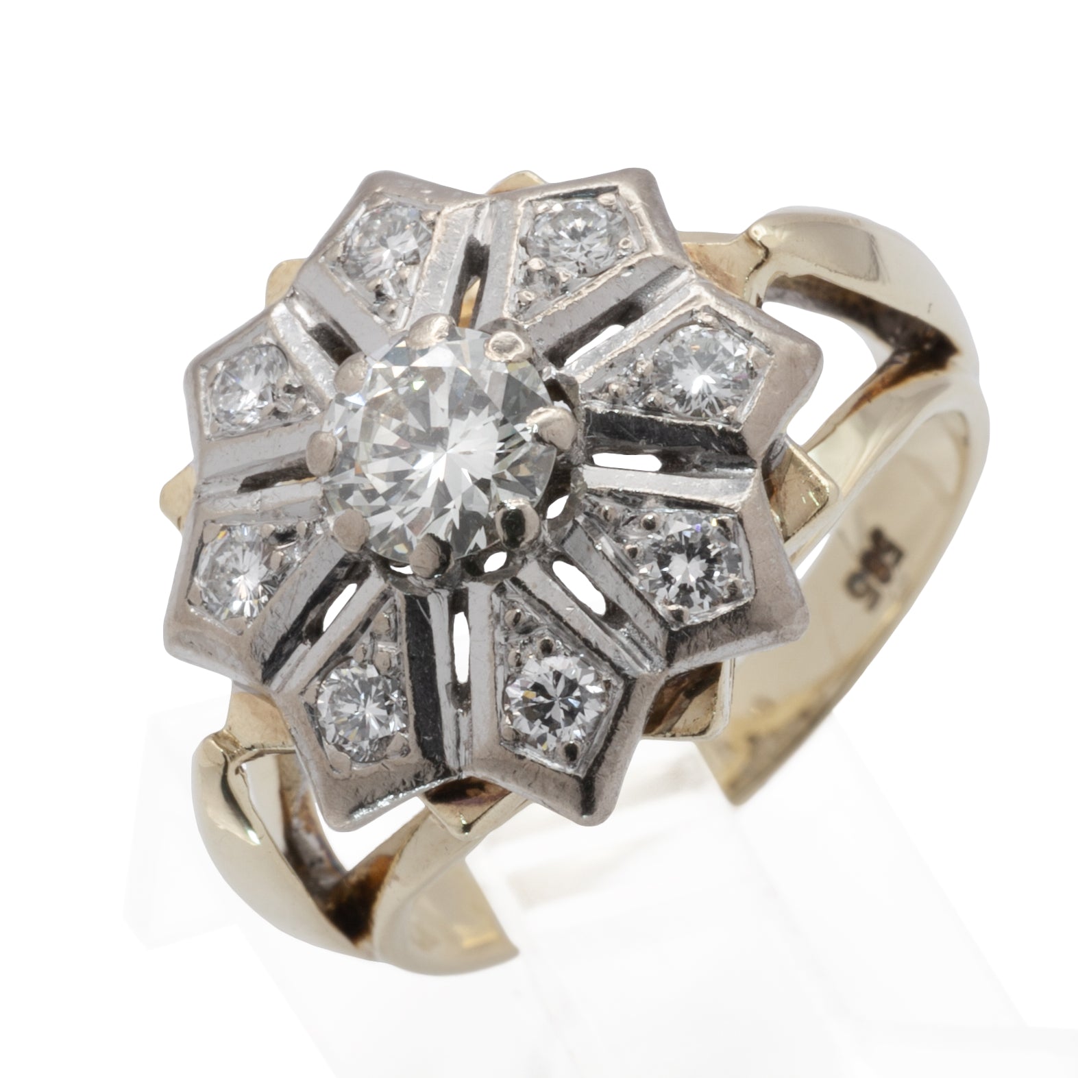 A 14ct gold diamond cluster ring