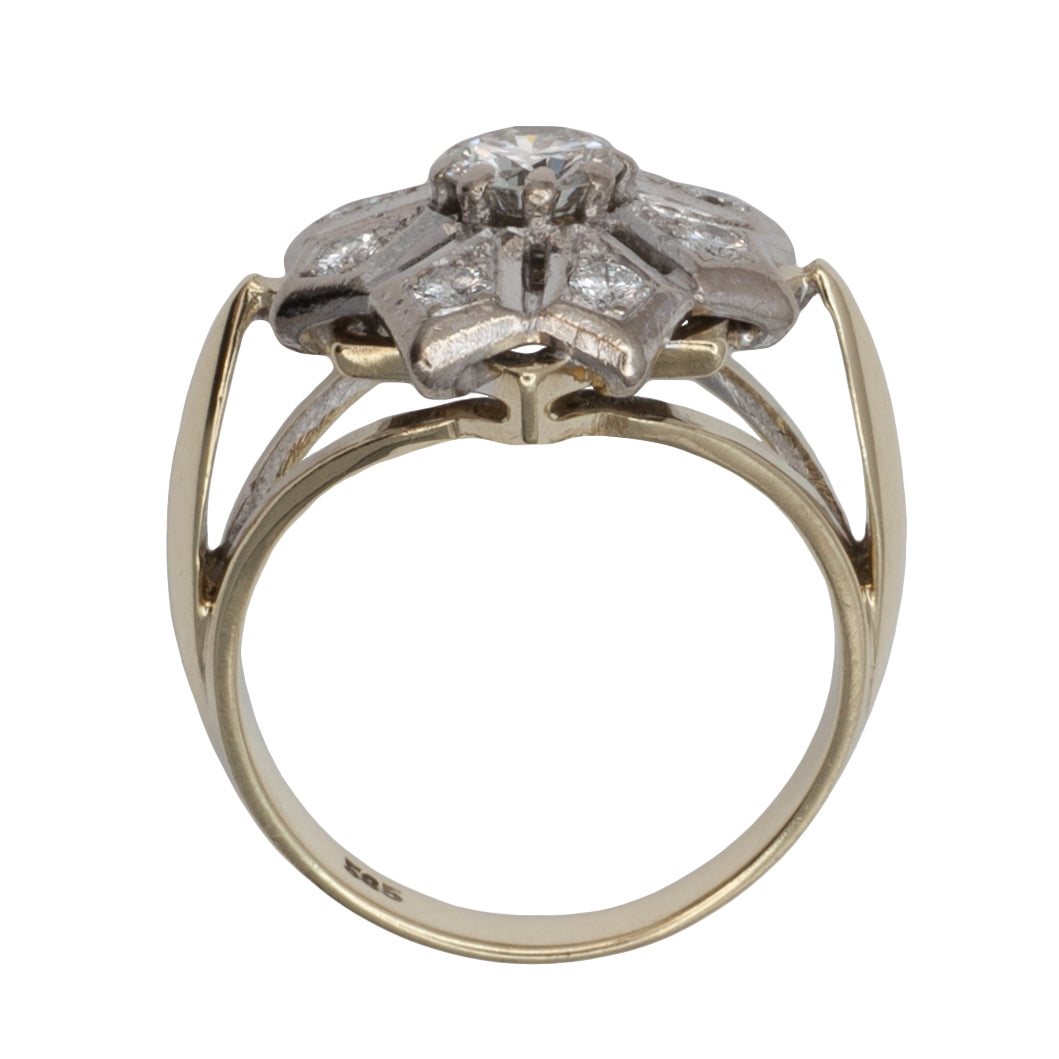 A 14ct gold diamond cluster ring