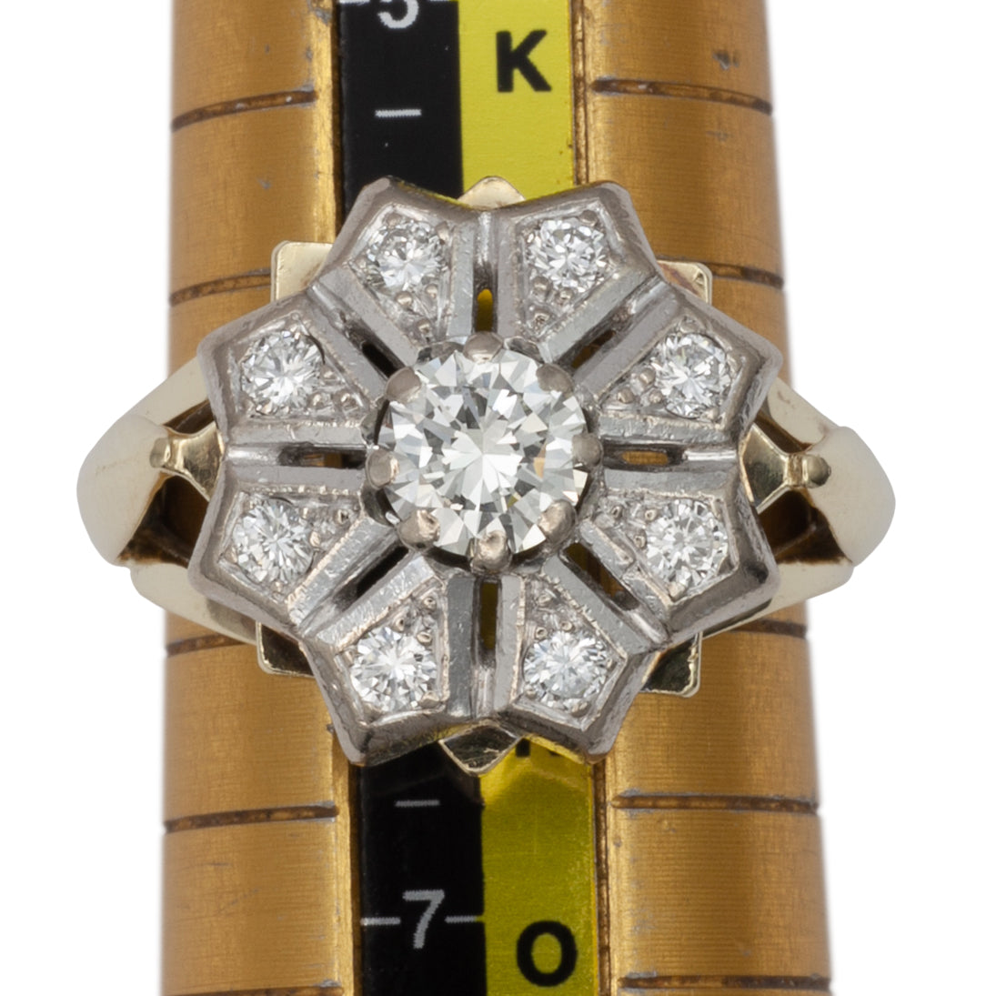 A 14ct gold diamond cluster ring