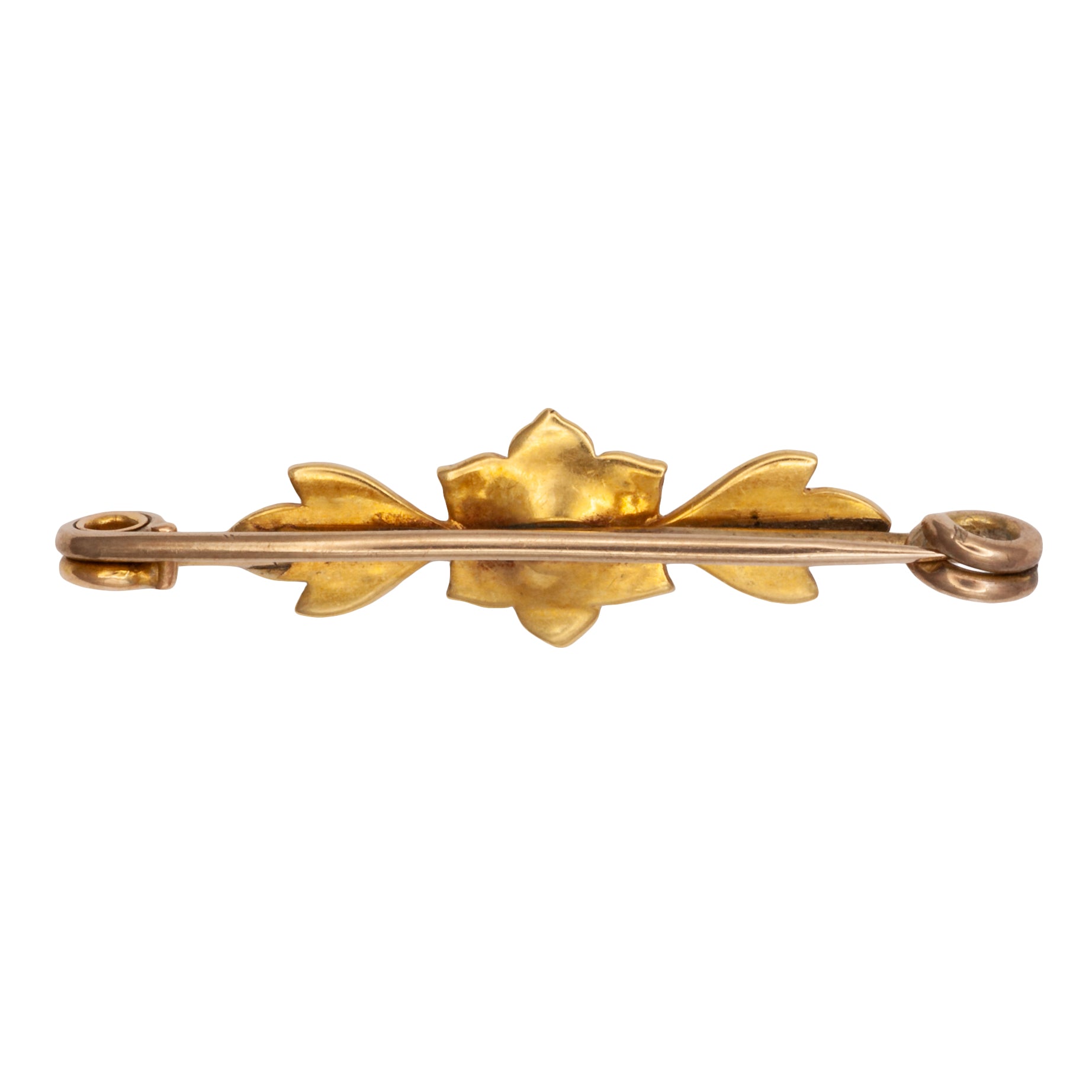 An Art Nouveau 15ct gold seed pearl brooch