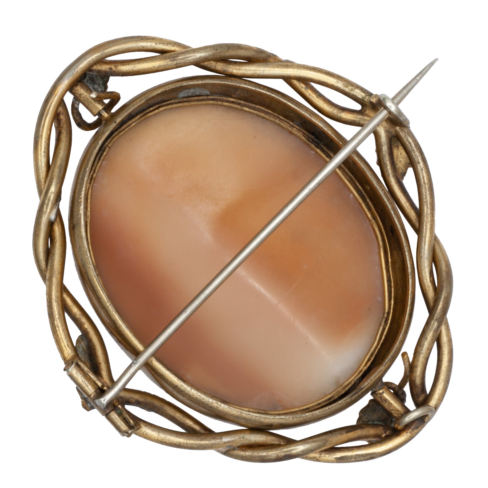 A gold plated art nouveau cameo brooch