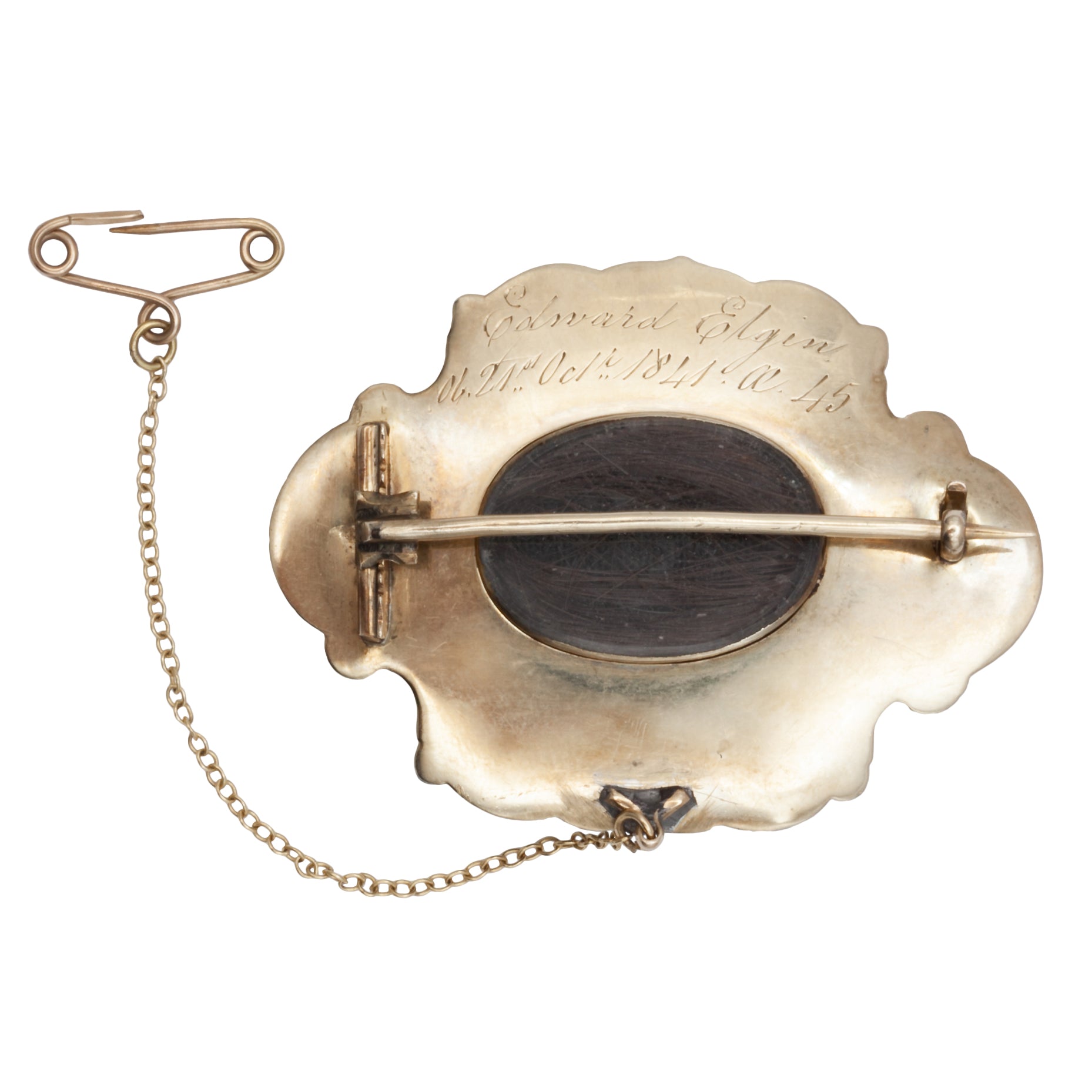 A Victorian diamond, onyx, and seed Pearl mourning brooch