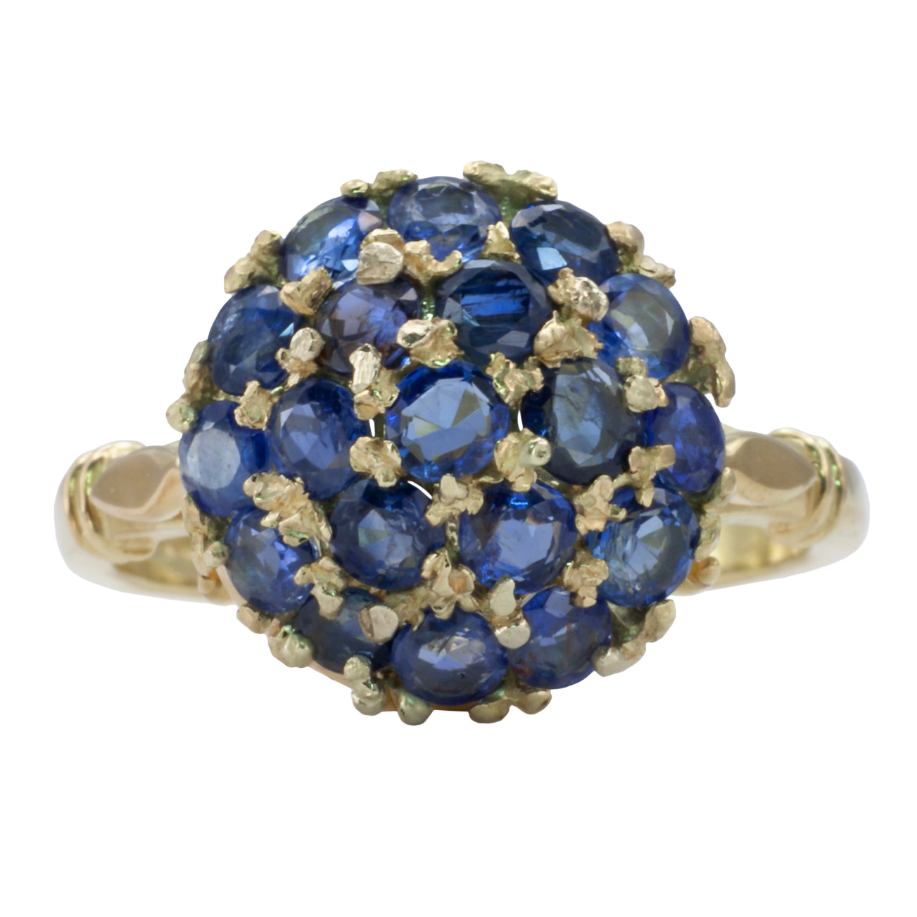 A vintage sapphire cluster ring