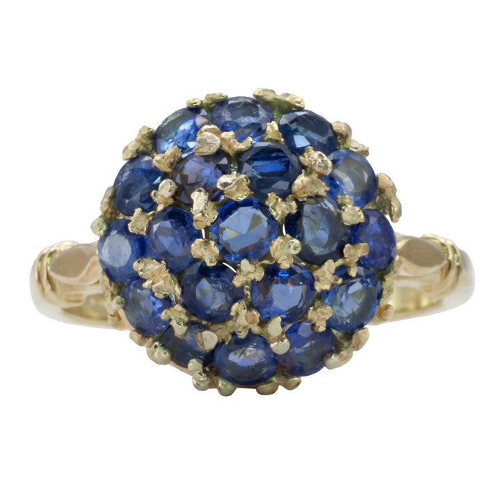 A vintage sapphire cluster ring