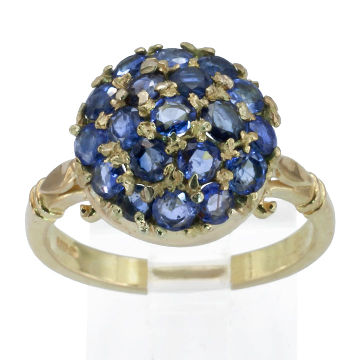 A vintage sapphire cluster ring