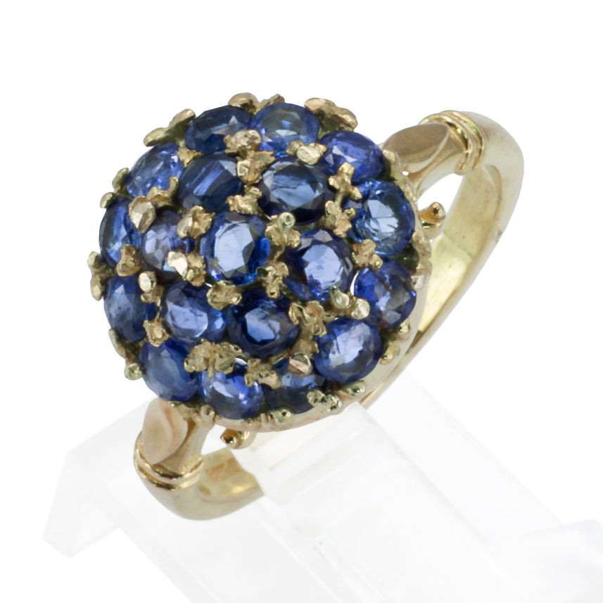 A vintage sapphire cluster ring