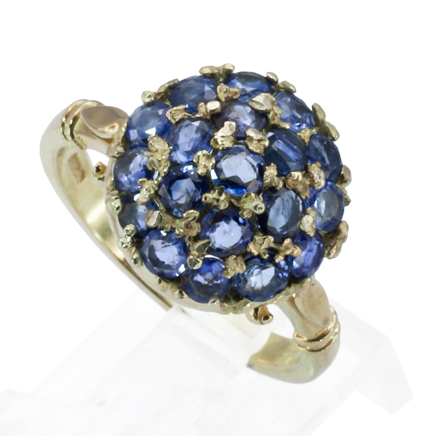 A vintage sapphire cluster ring