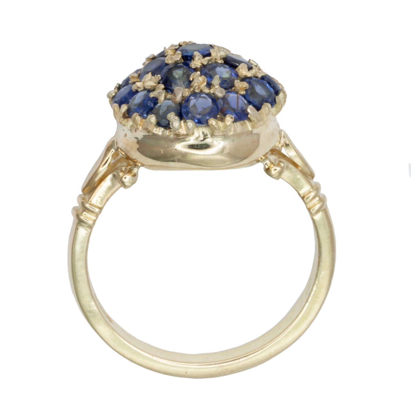 A vintage sapphire cluster ring