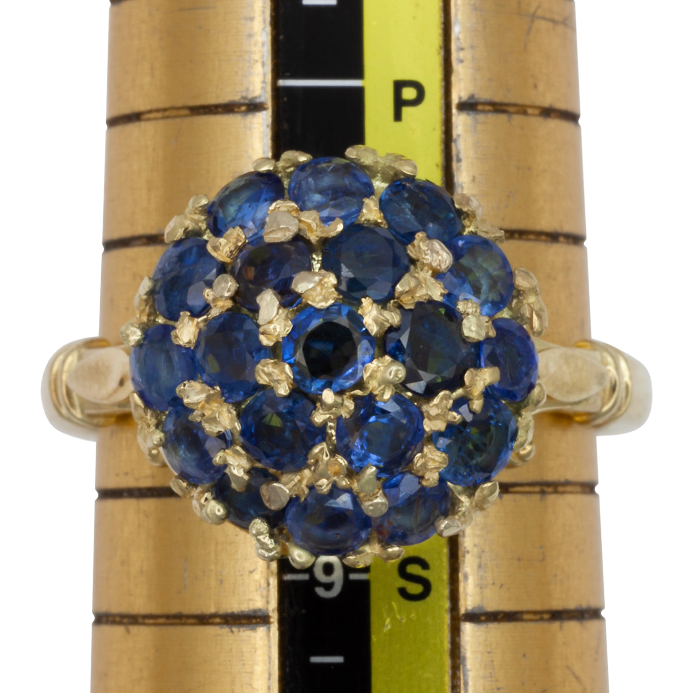 A vintage sapphire cluster ring