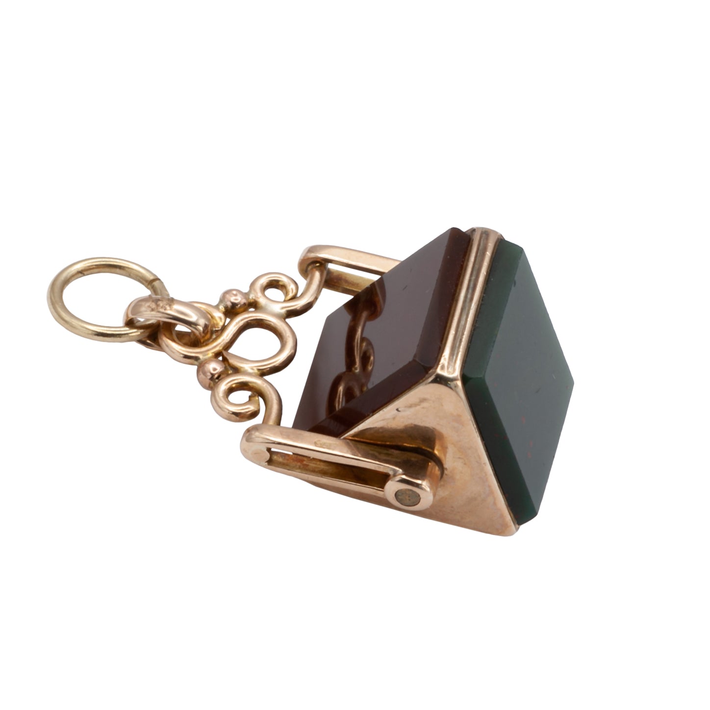 An Antique 9ct gold bloodstone, and cornelian watch fob