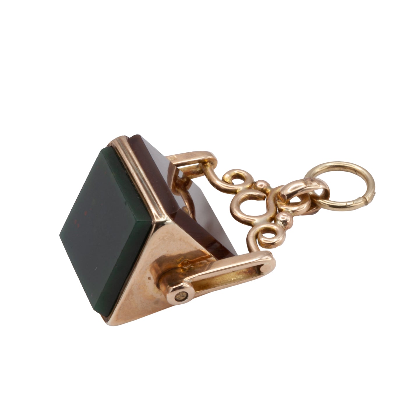 An Antique 9ct gold bloodstone, and cornelian watch fob