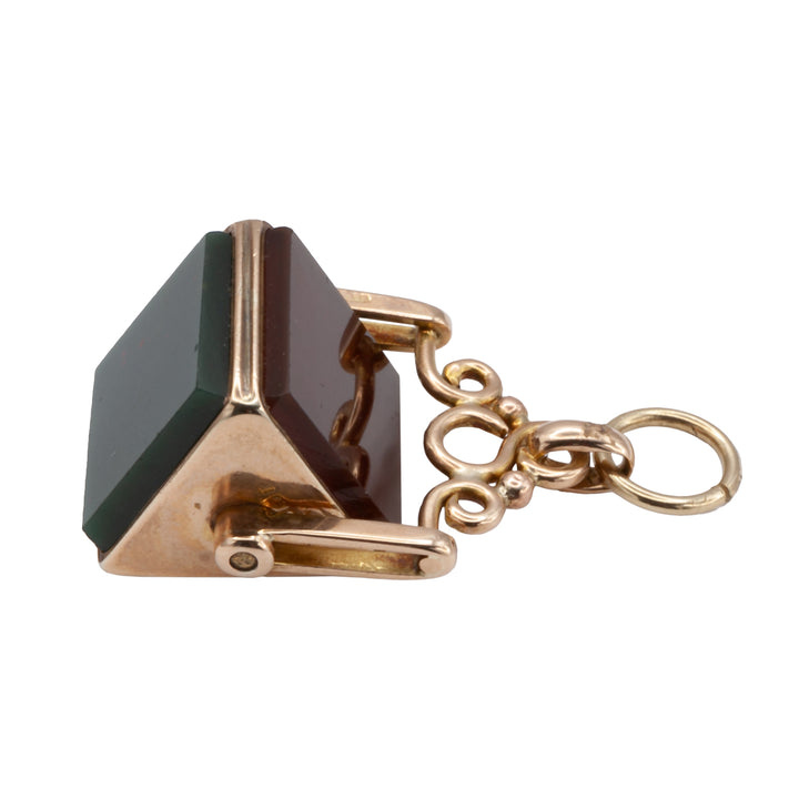 An Antique 9ct gold bloodstone, and cornelian watch fob