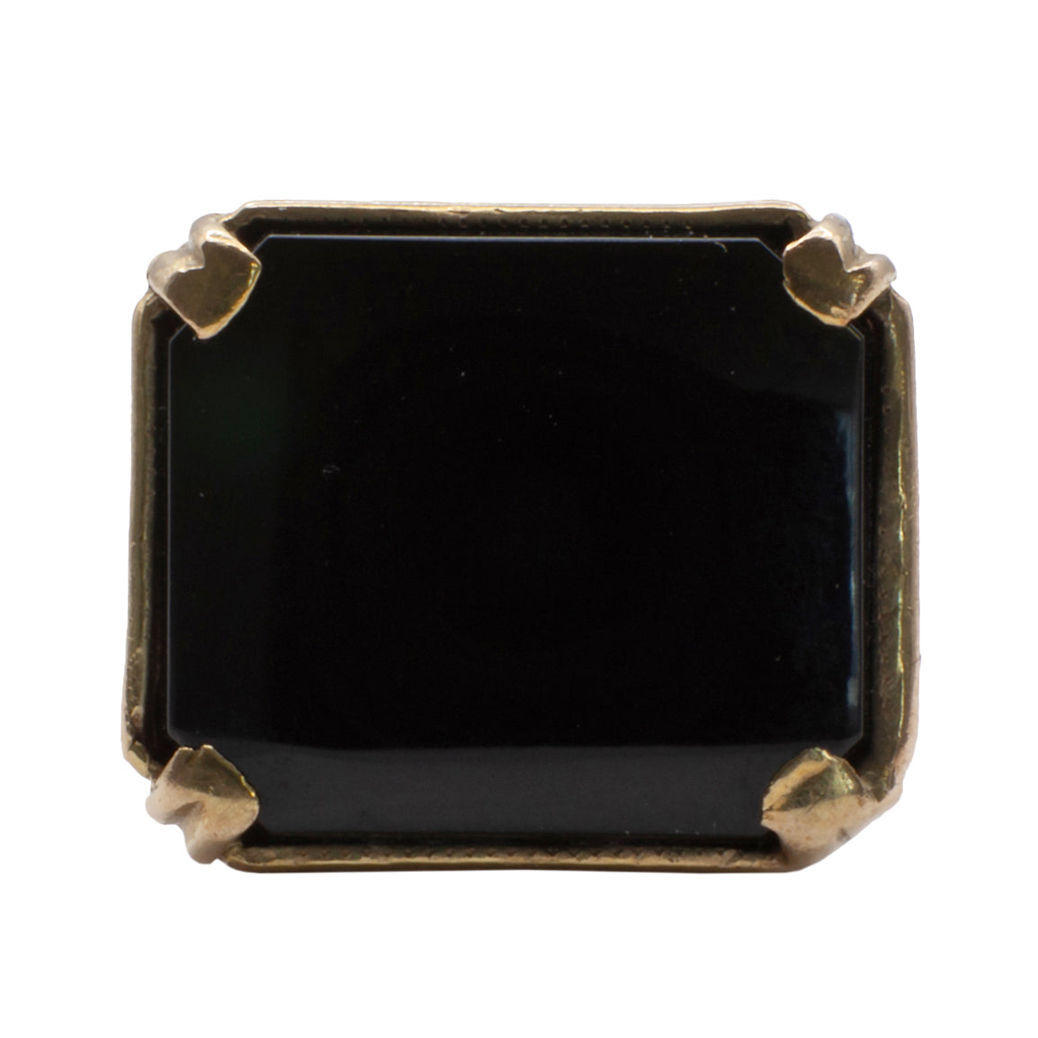 An Antique 9ct gold onyx fob