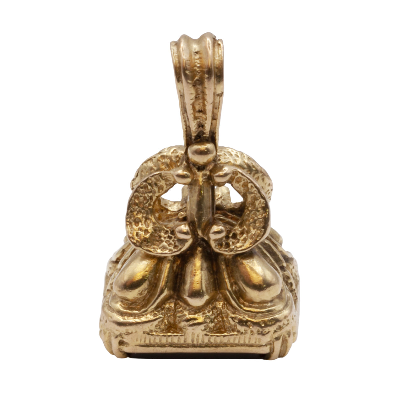 An Antique 9ct gold onyx fob