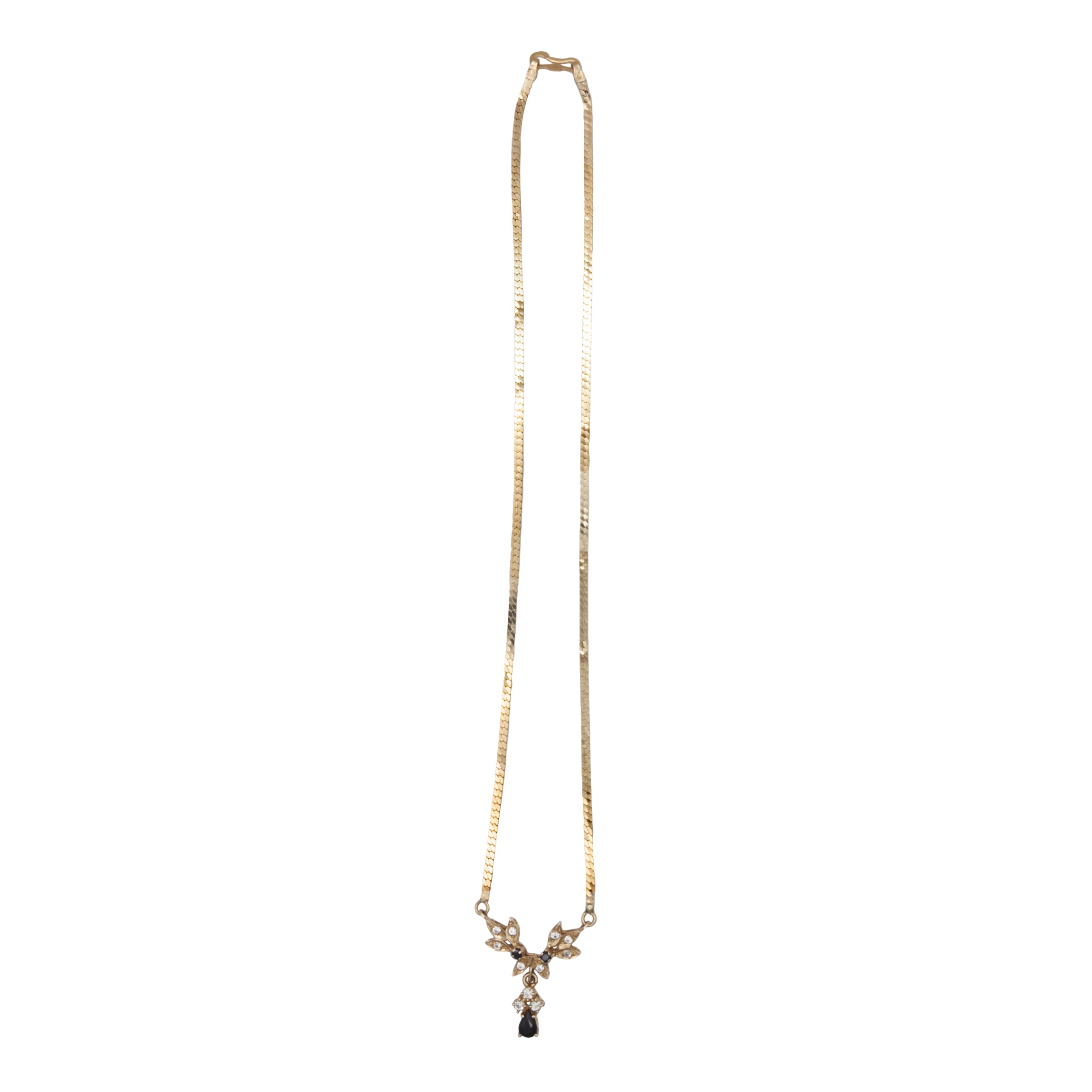 A 14ct gold sapphire and spinel necklace.