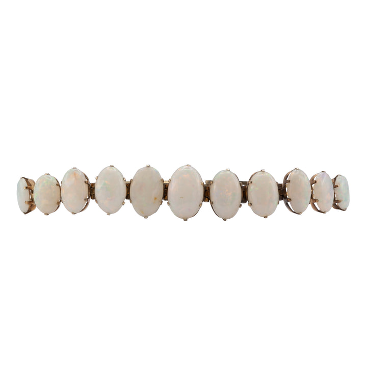 An Antique Edwardian 9ct gold opal bracelet.