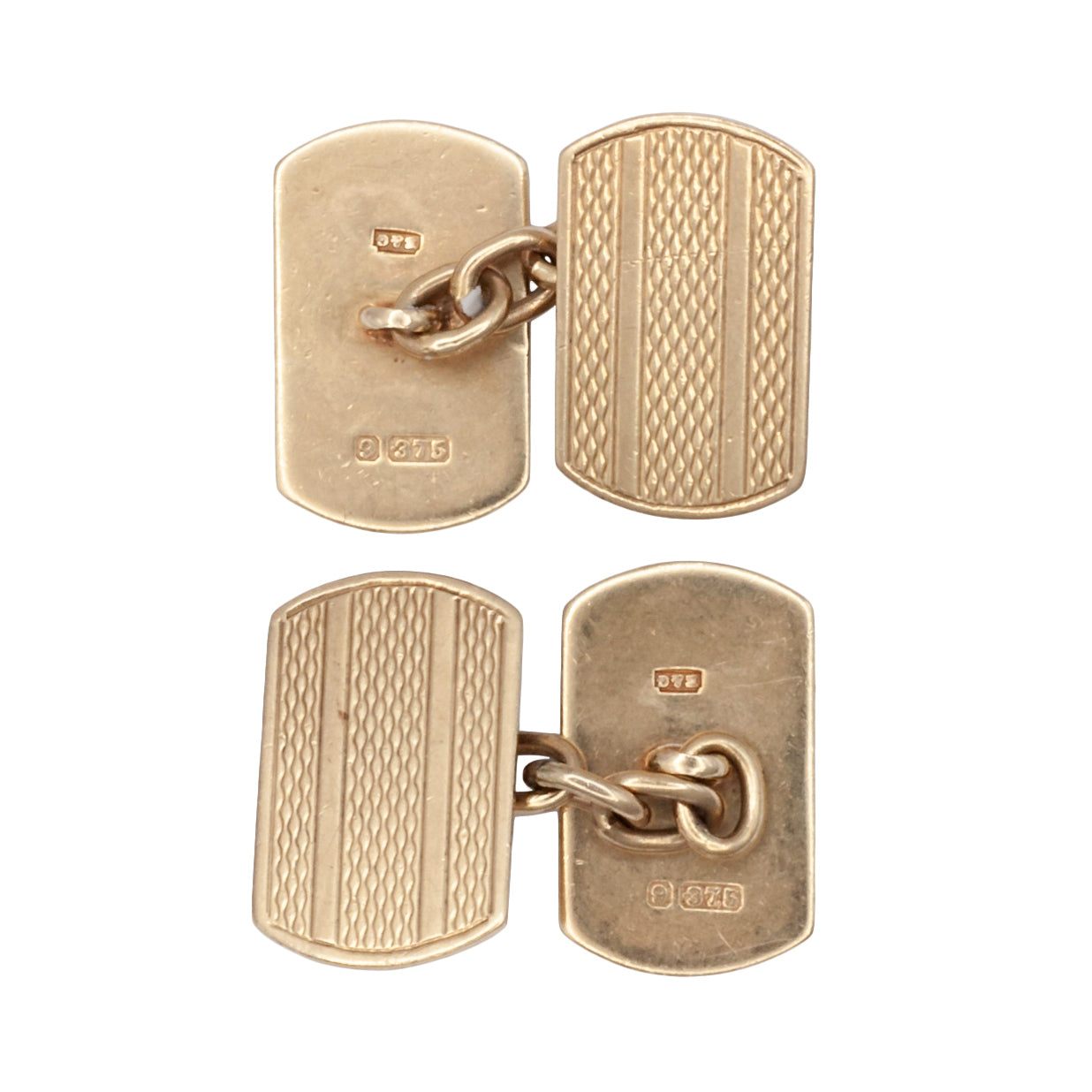 A vintage pair of 9ct gold cuff links.