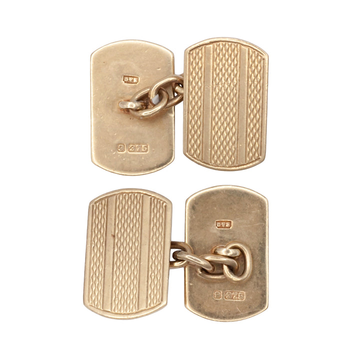 A vintage pair of 9ct gold cuff links.