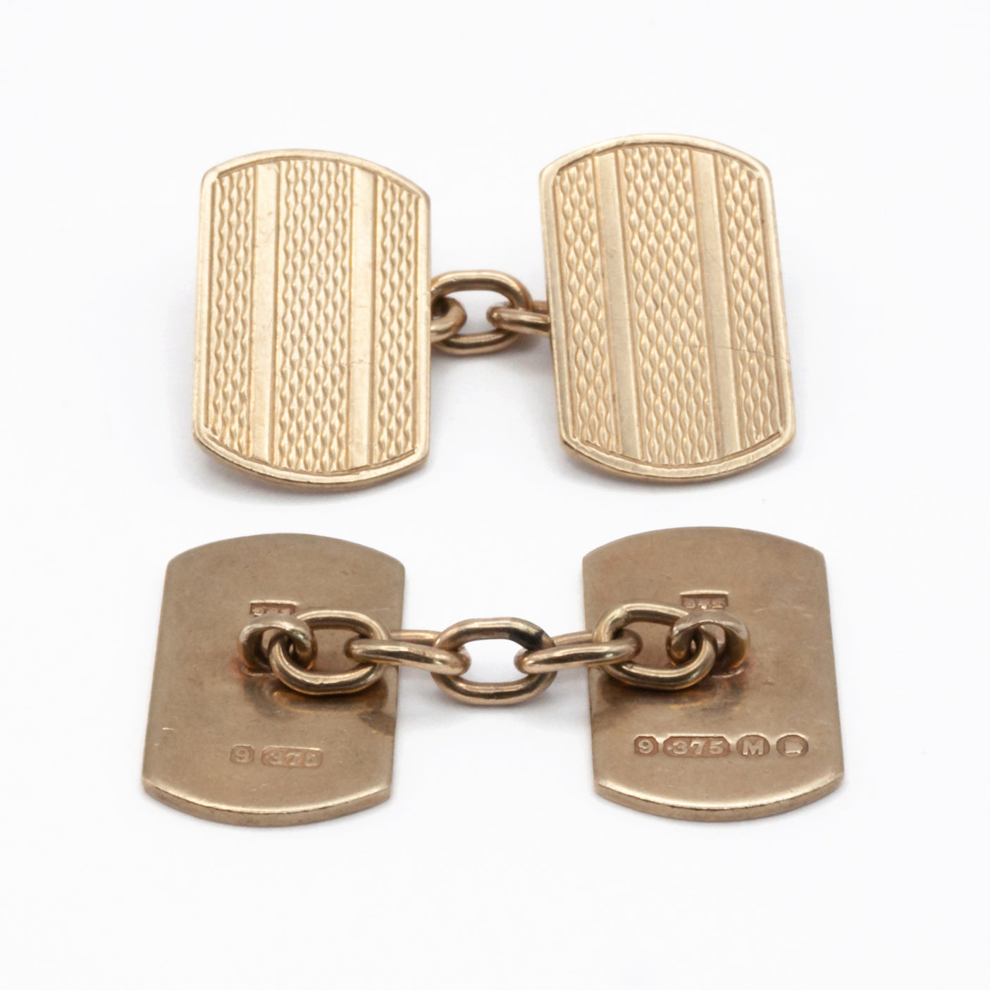 A vintage pair of 9ct gold cuff links.