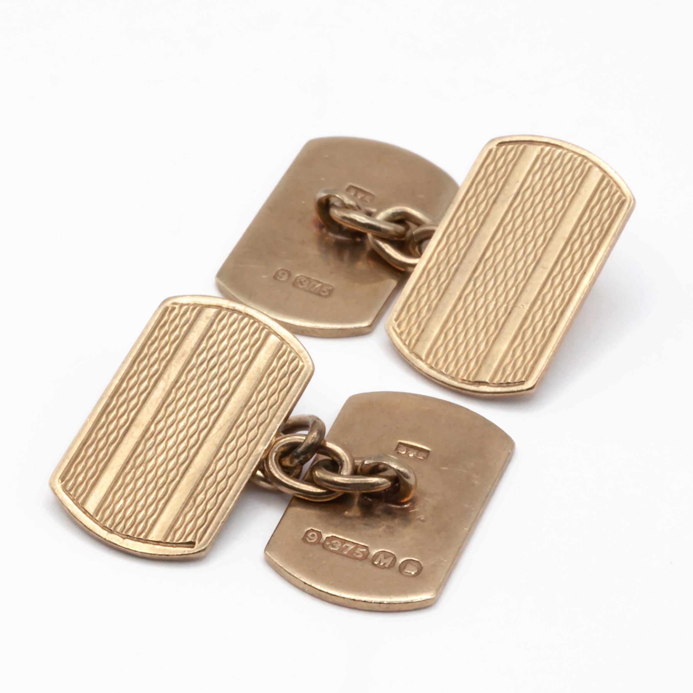 A vintage pair of 9ct gold cuff links.