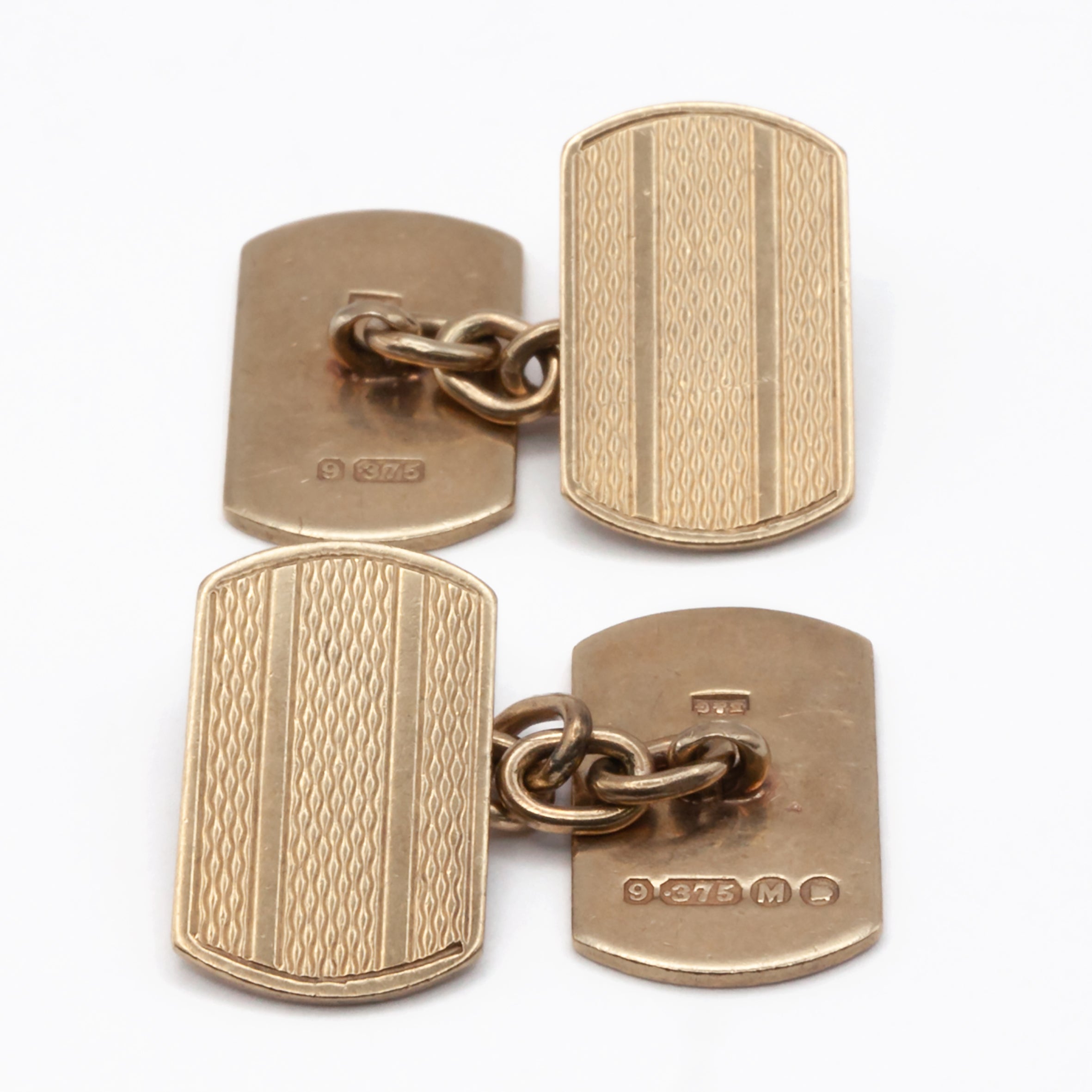 A vintage pair of 9ct gold cuff links.