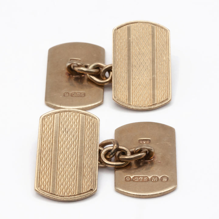 A vintage pair of 9ct gold cuff links.