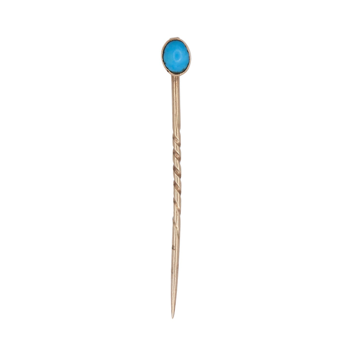 A 9ct gold turquoise tie pin
