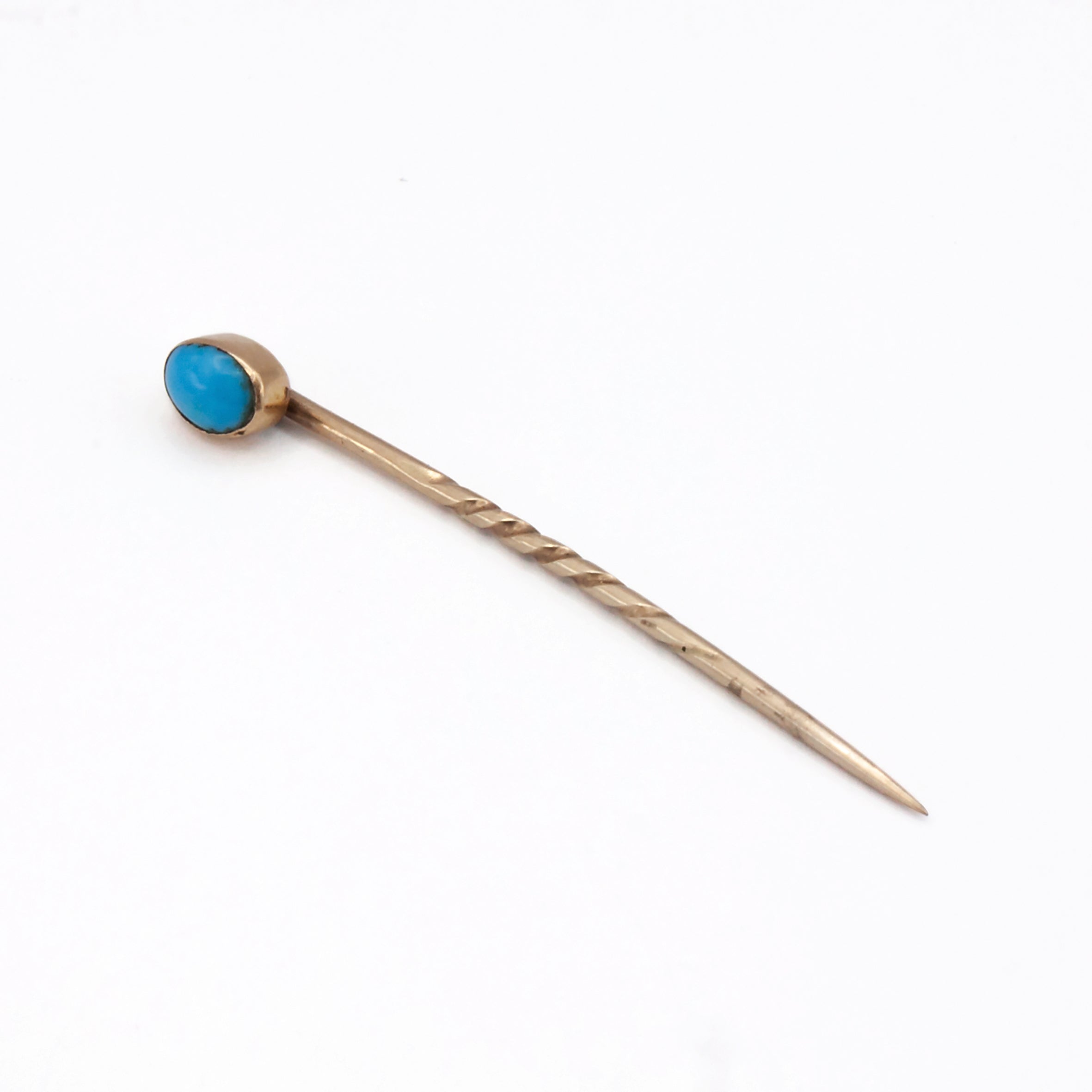 A 9ct gold turquoise tie pin