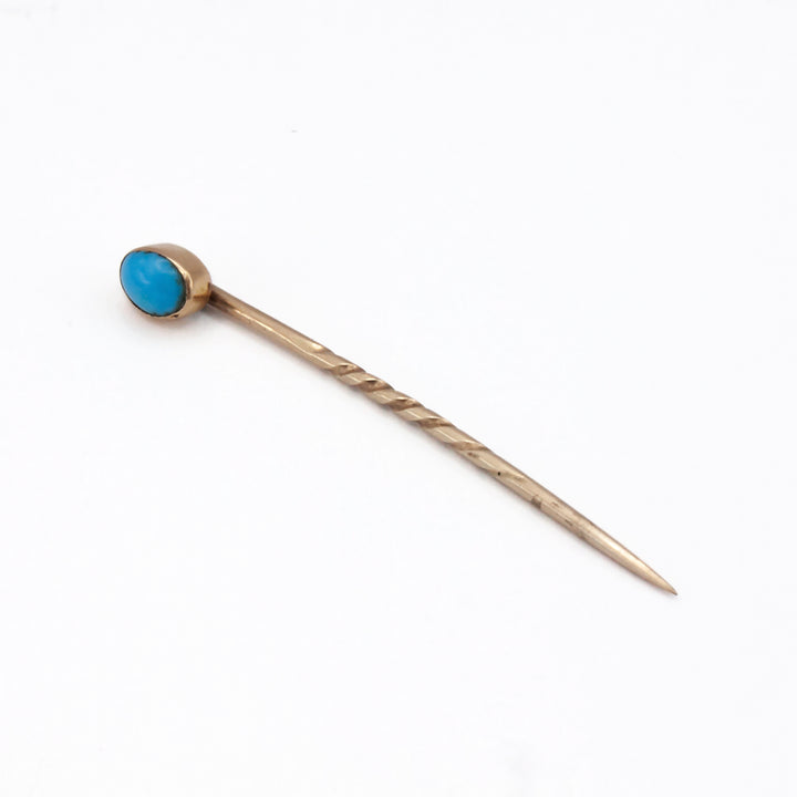 A 9ct gold turquoise tie pin
