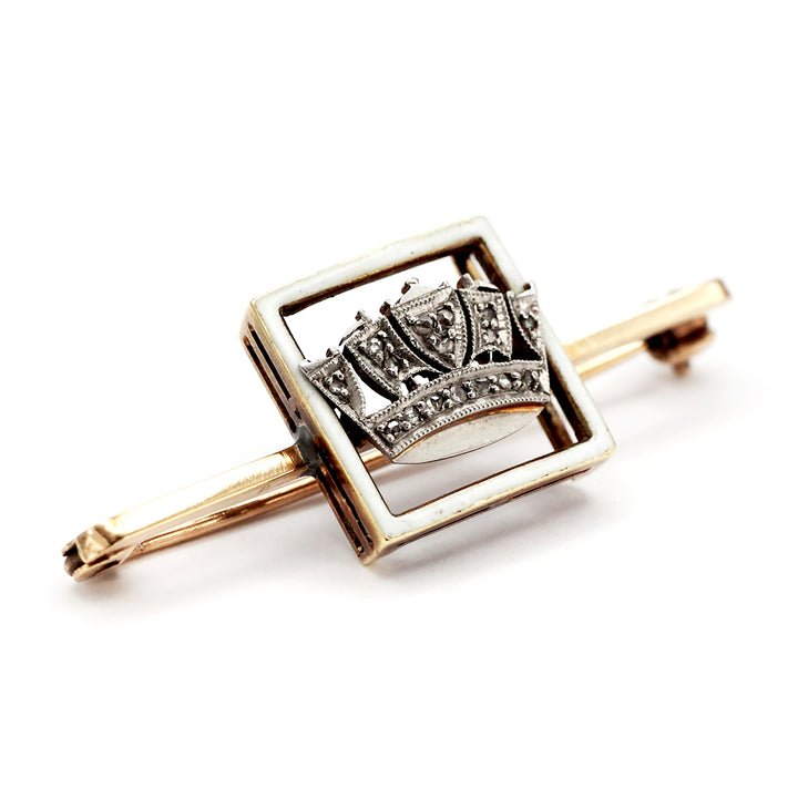 A 9ct gold diamond brooch