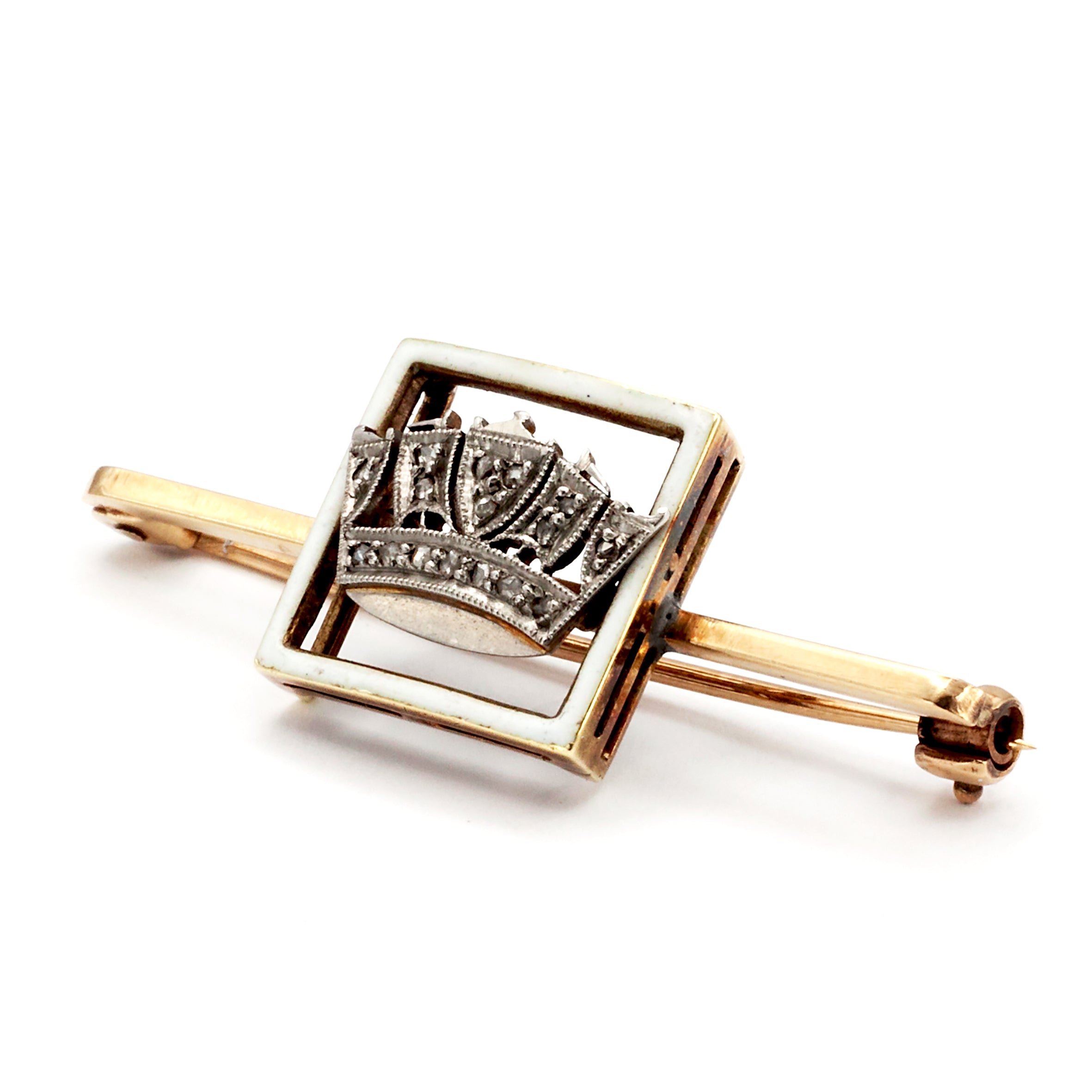 A 9ct gold diamond brooch