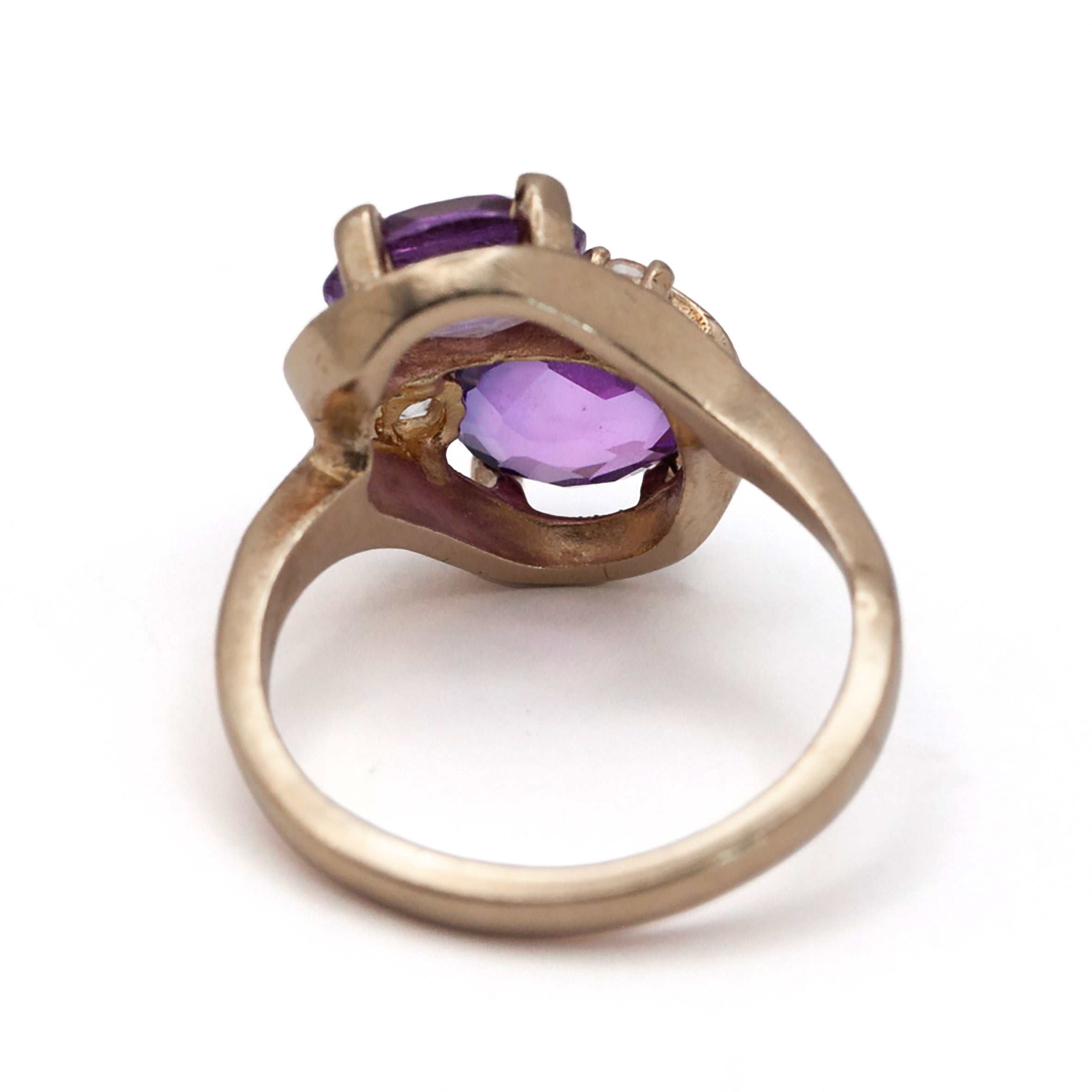 A 9ct gold pink topaz and spinel ring